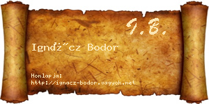 Ignácz Bodor névjegykártya